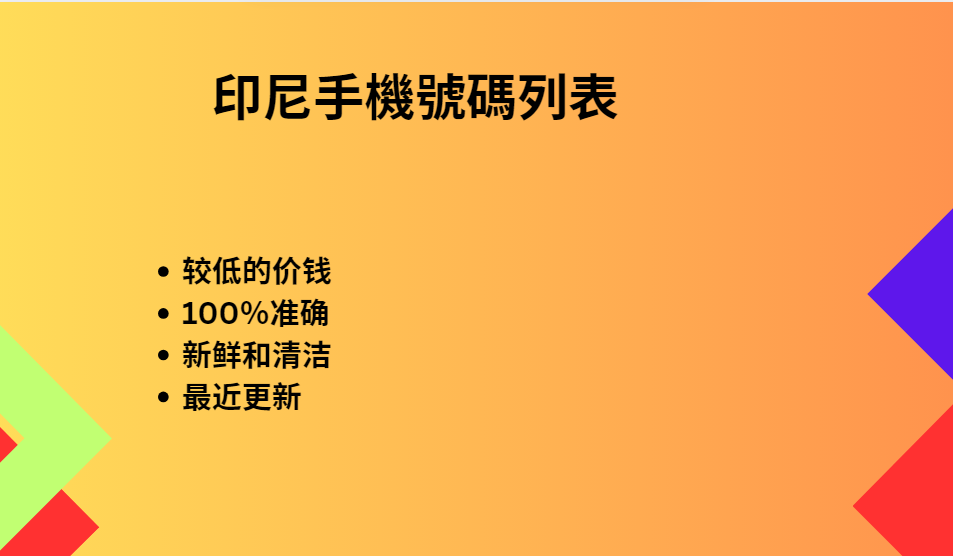 印尼手機號碼列表