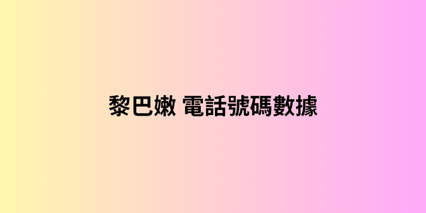 黎巴嫩 電話號碼數據